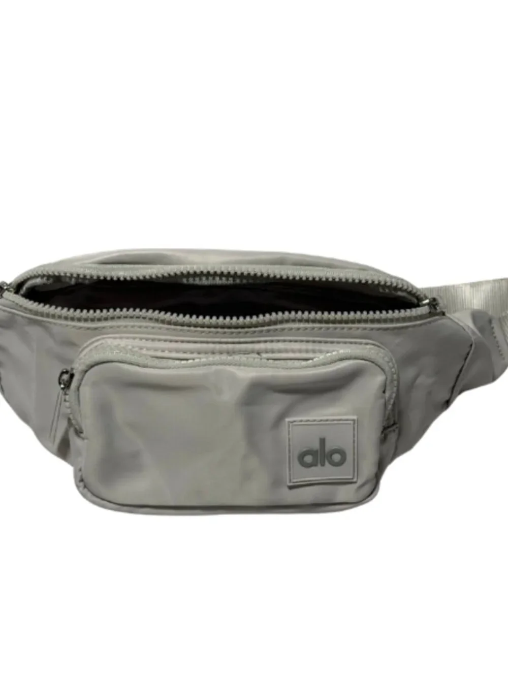Alo Yoga Belt Bag Light Silver Crossbody Fanny Pack NWT Multi Pocket - Picture 3 of 7